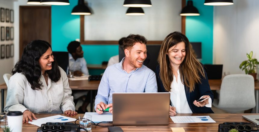 business team in co working creative space